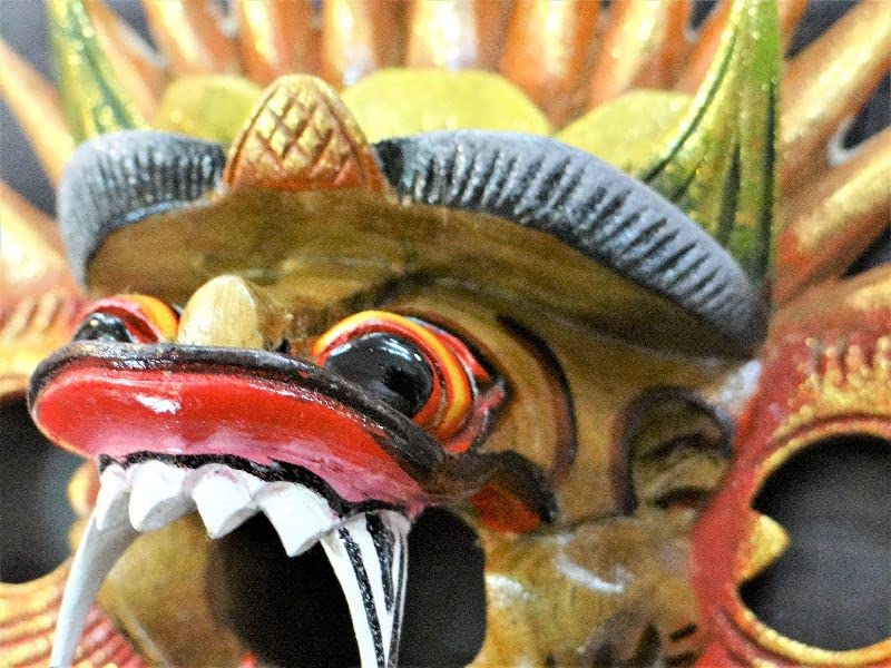 Amazon.co.jp: バリ 壁掛け マスク 木彫り 手彫り ハンドメイド Barong
